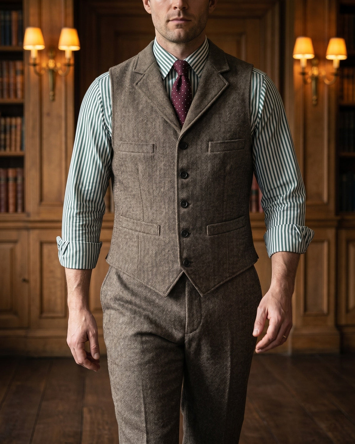 Lucio Herringbone Vest